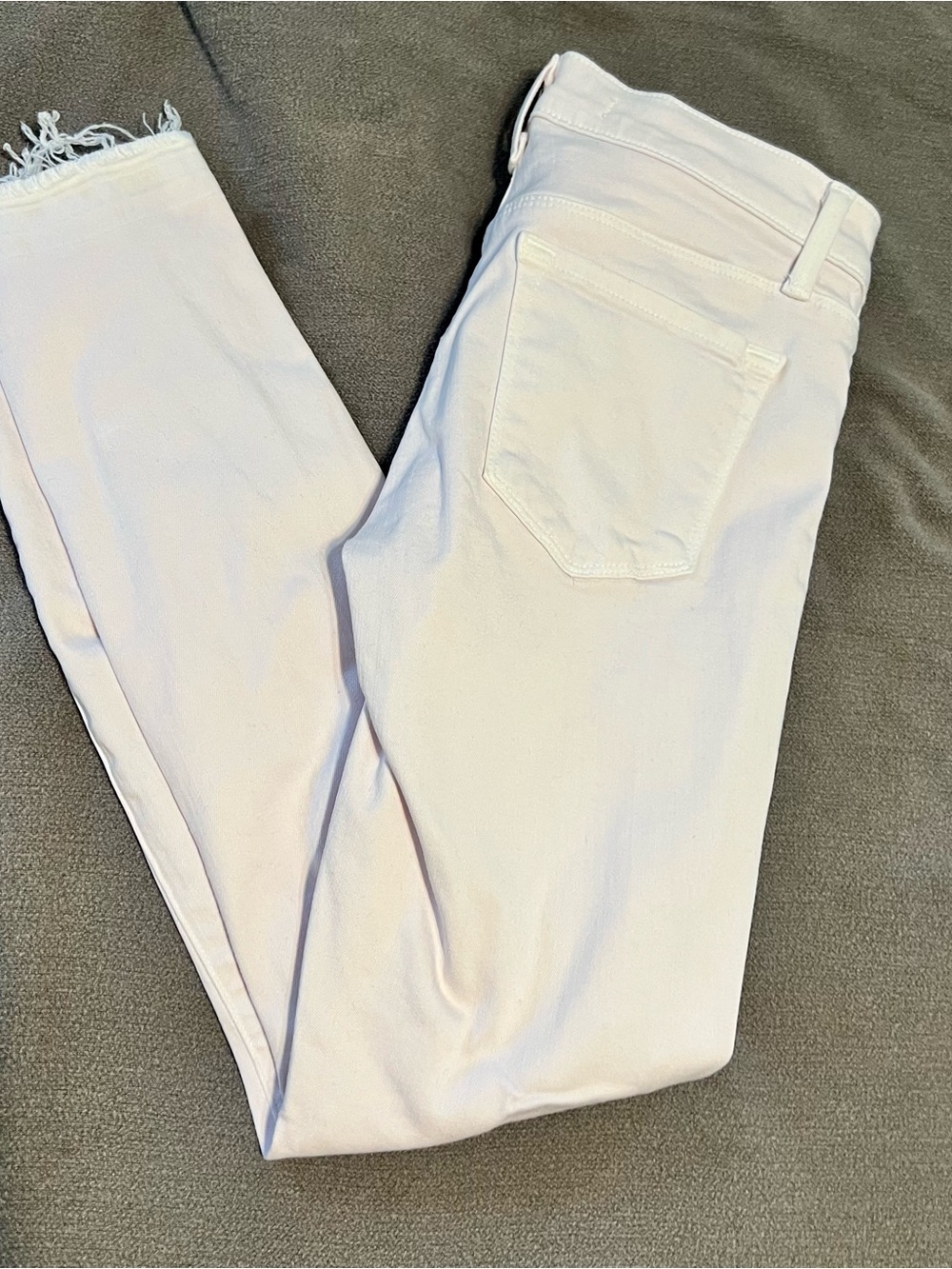 J Brand Pale Pink Cropped Distressed Raw Hem Jeans Size 25 - Picture 10 of 12